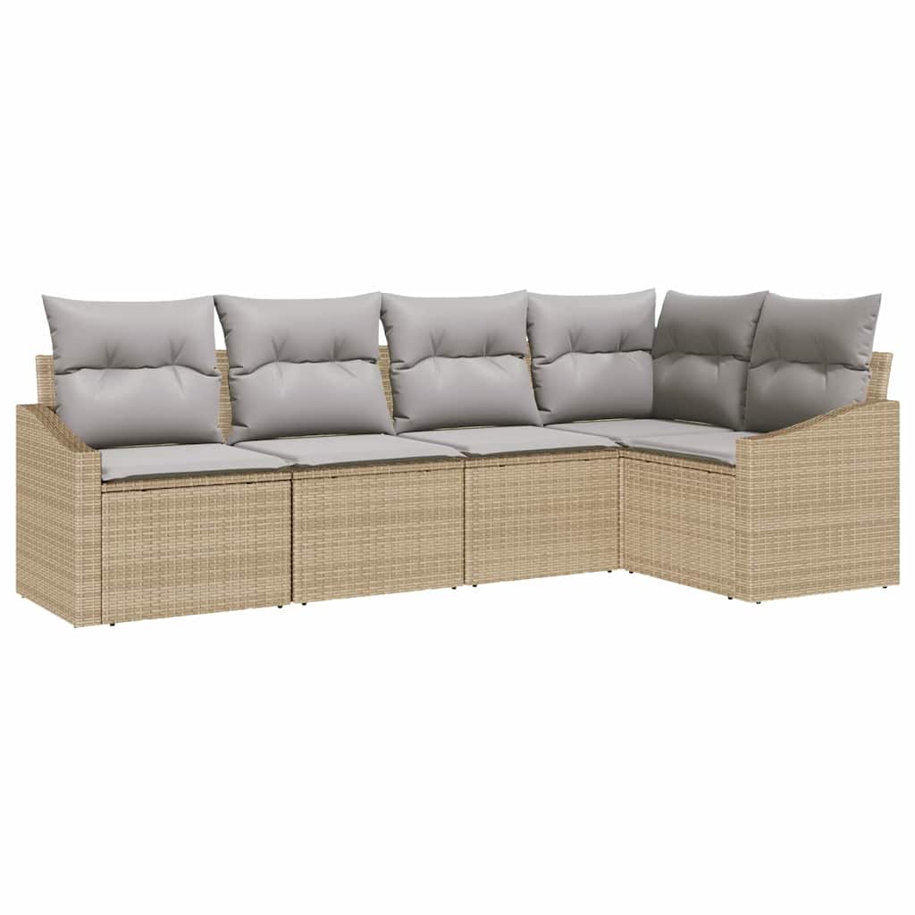 Garten Essgruppe mit Kissen 5 pcs Beige und Hellgrau